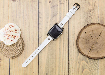 Ferro Leather Apple Watch Band - Silver