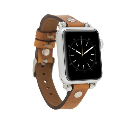 Ferro Leather Apple Watch Band - Silver