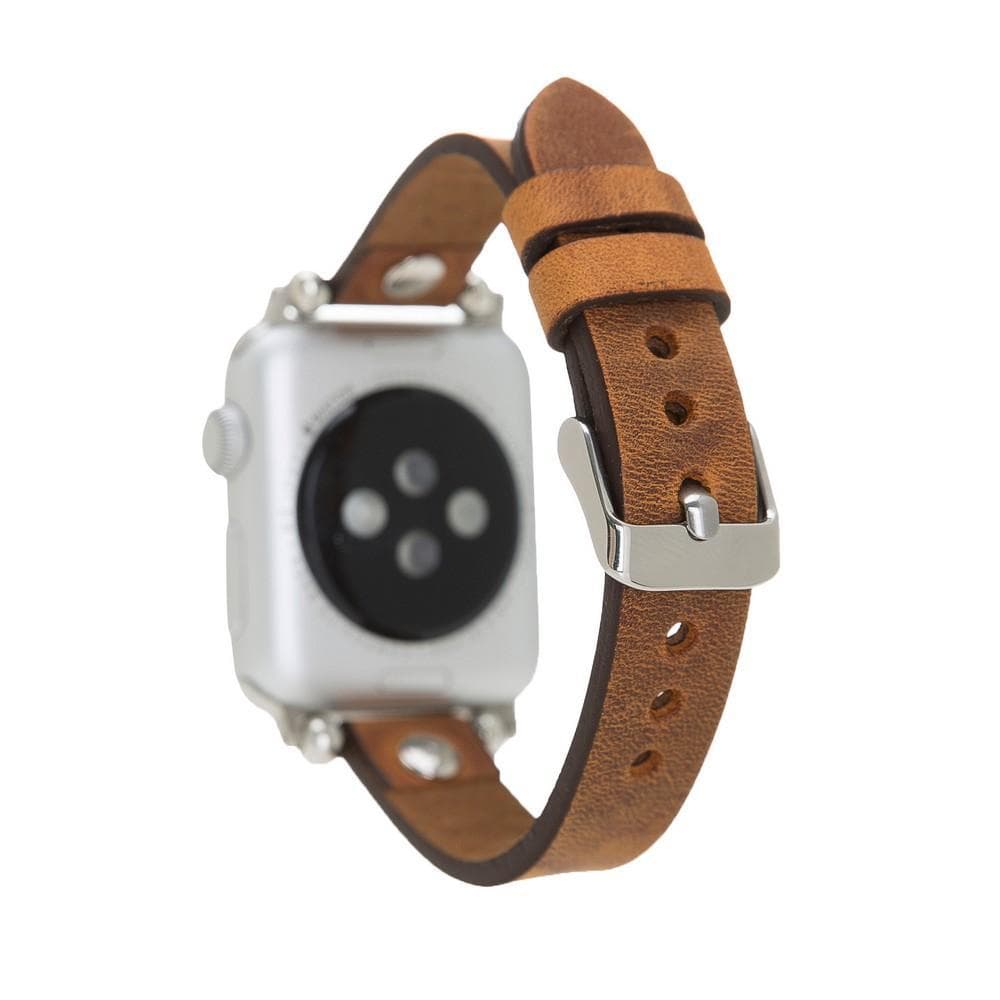 Ferro Leather Apple Watch Band - Silver