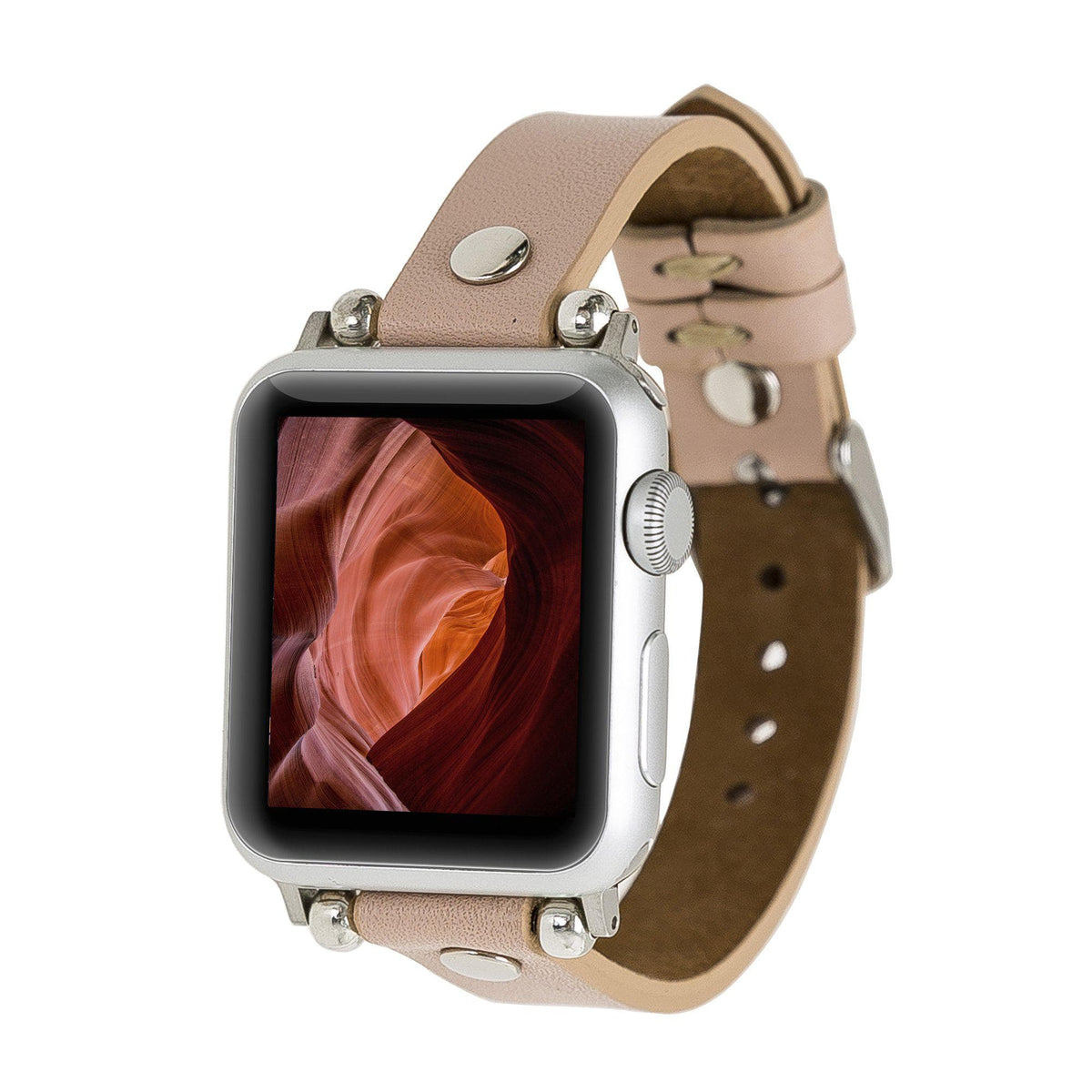 Ferro Leather Apple Watch Band - Silver