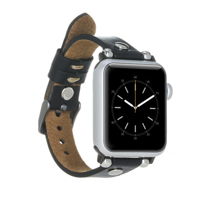 Ferro Leather Apple Watch Band - Silver