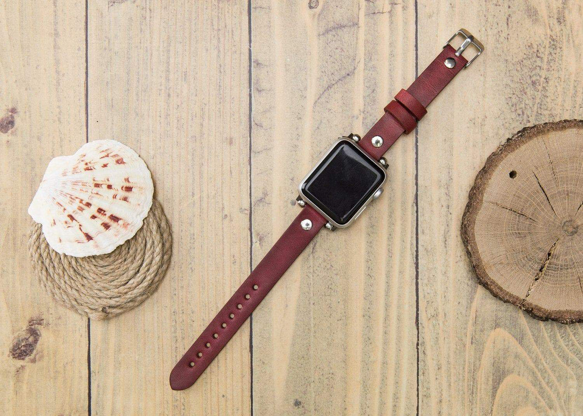 Ferro Leather Apple Watch Band - Silver