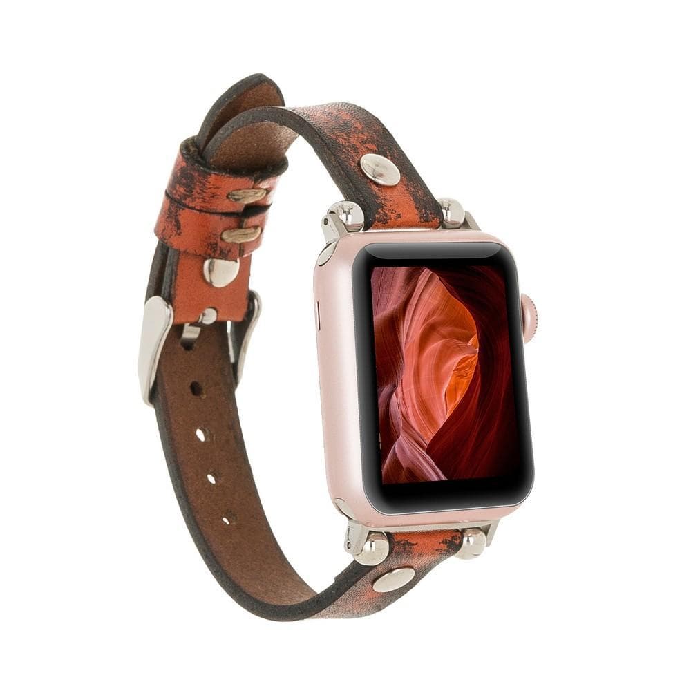 Ferro Leather Apple Watch Band - Silver