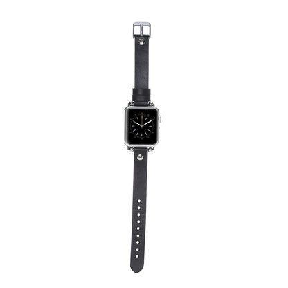 Ferro Leather Apple Watch Band - Silver