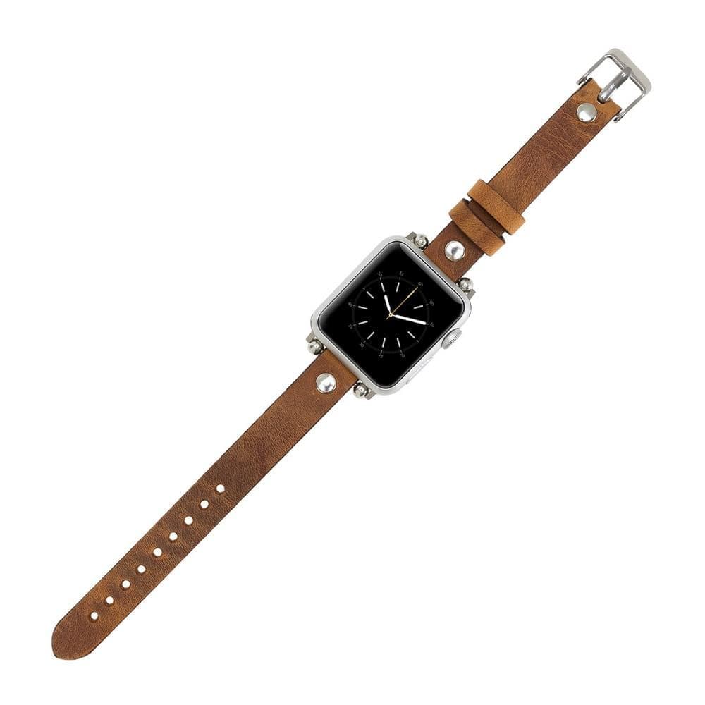 Ferro Leather Apple Watch Band - Silver
