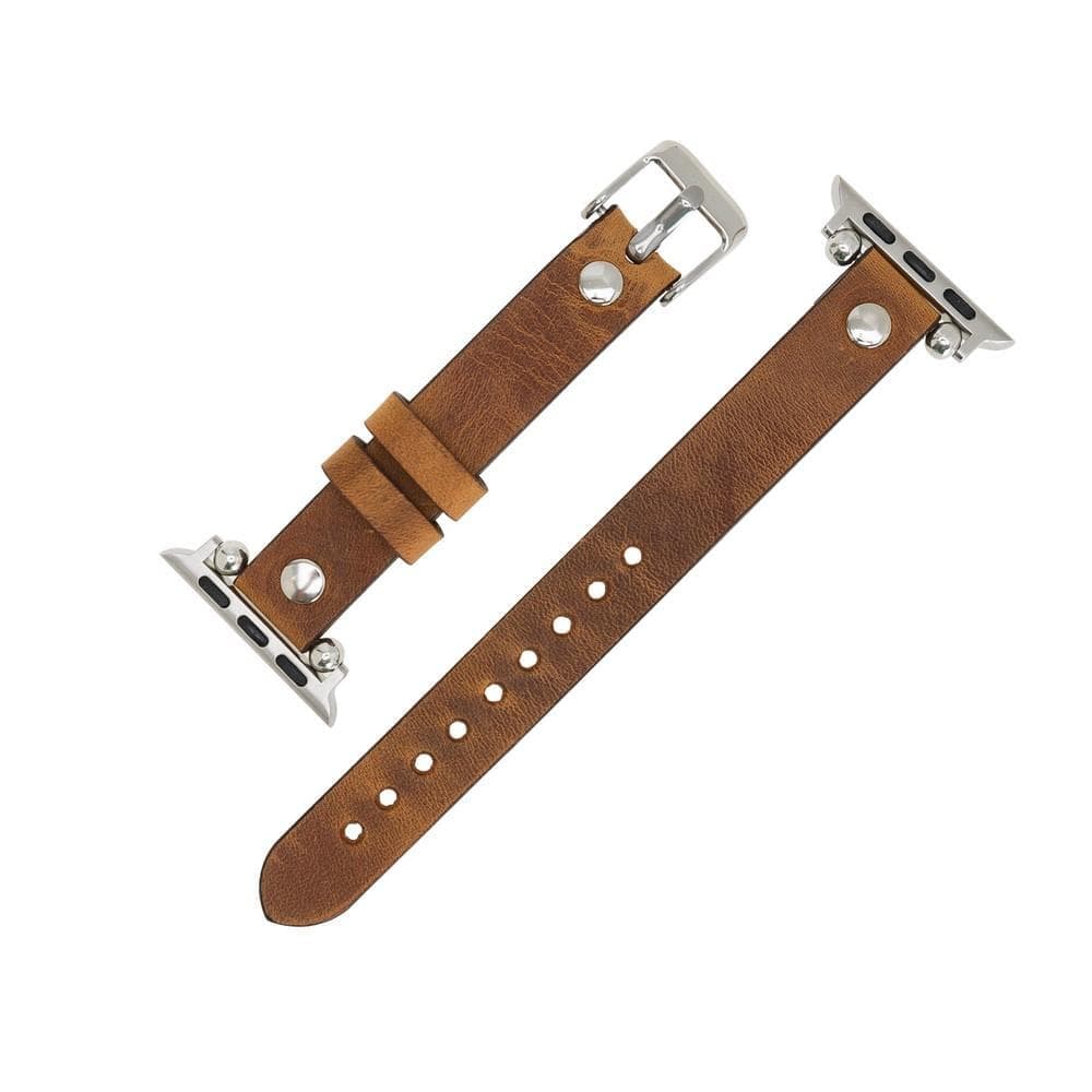 Ferro Leather Apple Watch Band - Silver