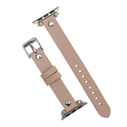 Ferro Leather Apple Watch Band - Silver
