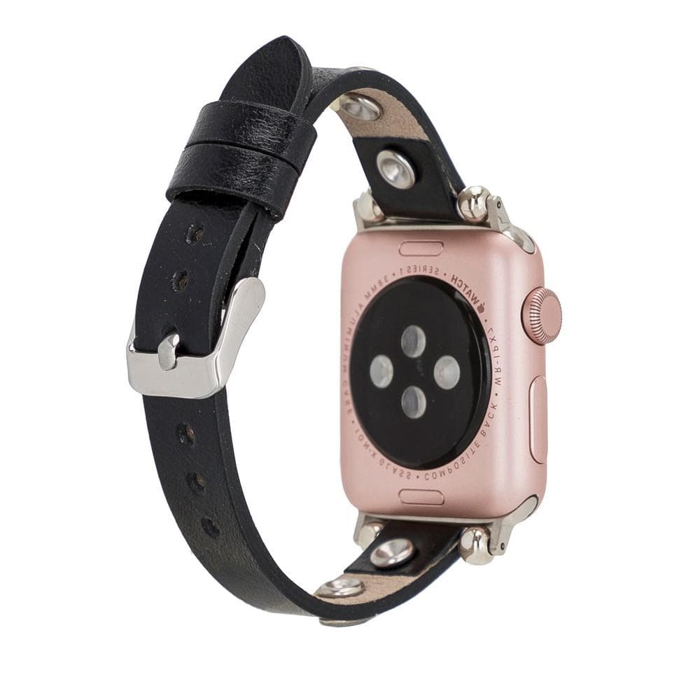 Leather Apple Watch Bands - Ferro Solitare Diamond Style