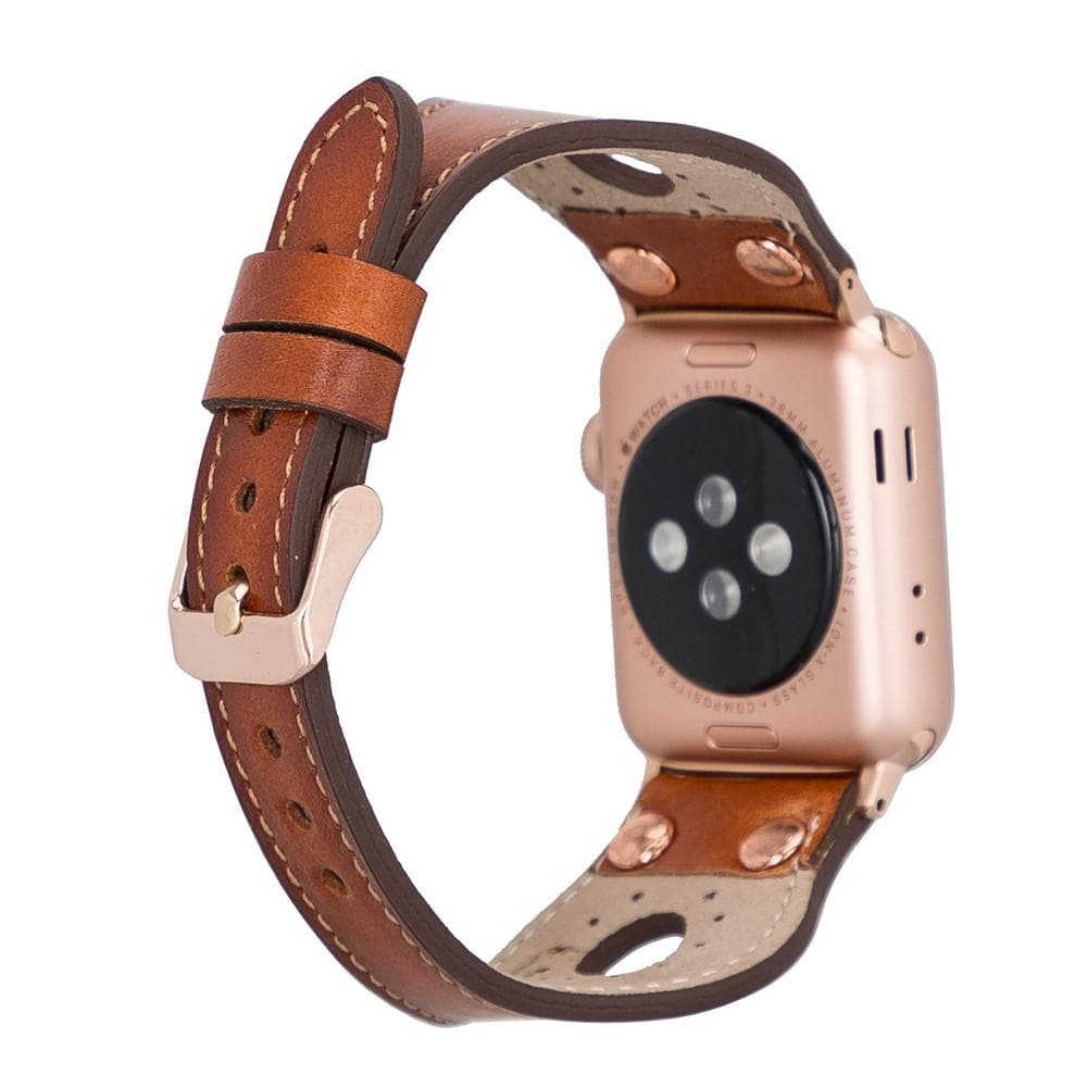 Leather Apple Watch Bands - Ronda Rose Gold Trok Style