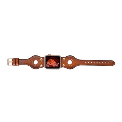 Leather Apple Watch Bands - Ronda Rose Gold Trok Style