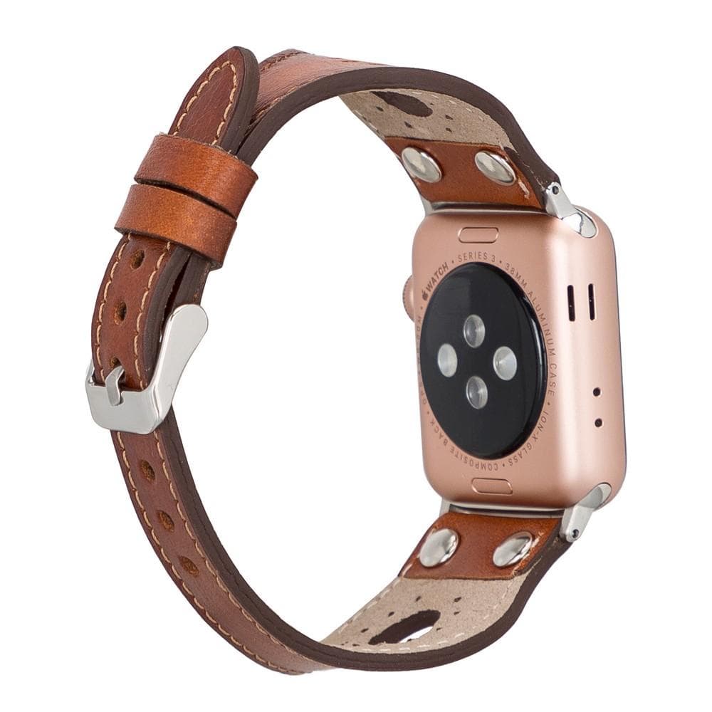 Leather Apple Watch Bands - Ronda Silver Trok Style