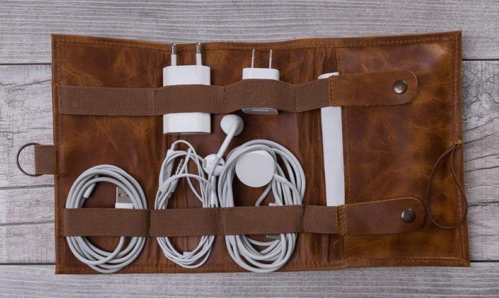 Genuine Leather Cable Organizer