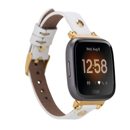 Leather Fitbit Watch Bands - Ferro Gold Trok Style