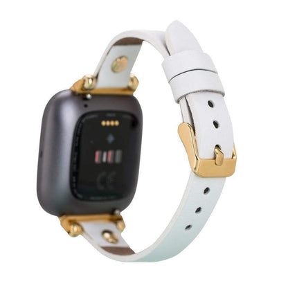 Leather Fitbit Watch Bands - Ferro Gold Trok Style