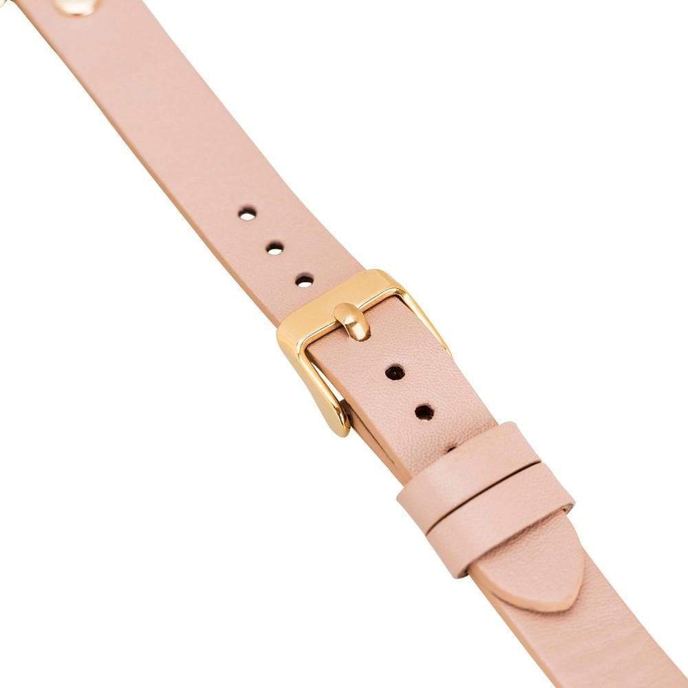 Leather Fitbit Watch Bands - Ferro Gold Trok Style