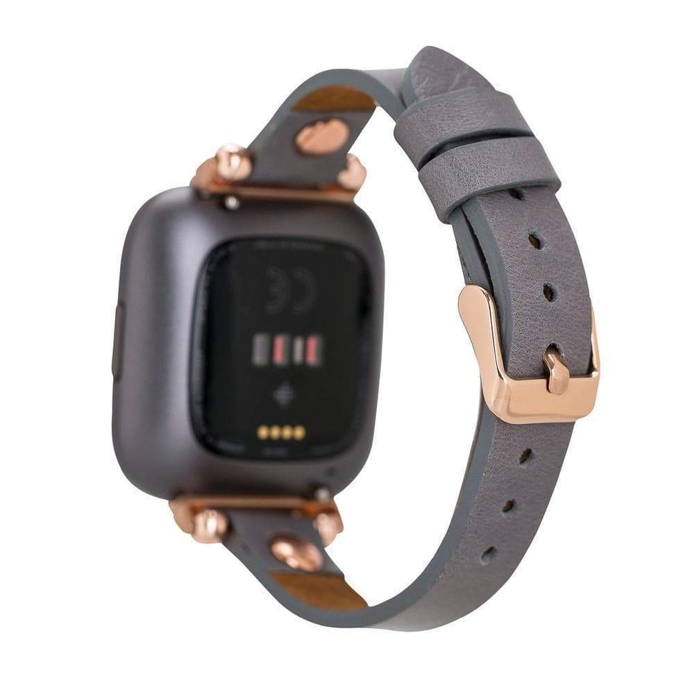 Leather Fitbit Watch Bands - Ferro Gold Trok Style