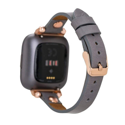 Leather Fitbit Watch Bands - Ferro Gold Trok Style