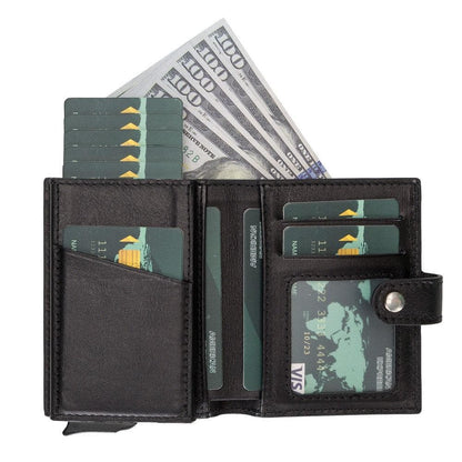 Palermo Zip Mechanical Genuine Leather Card Holder