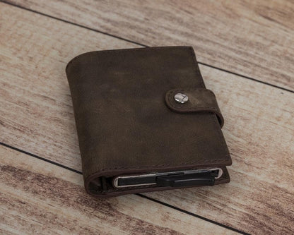Palermo Zip Mechanical Genuine Leather Card Holder