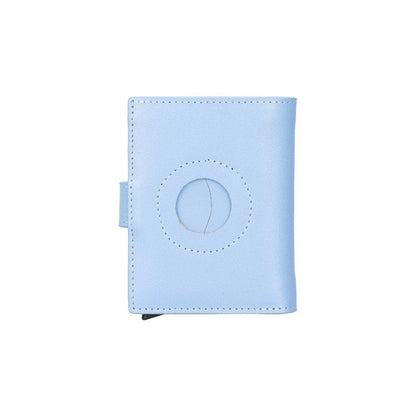 Plato Zip Mechanical Genuine Leather Card Holder