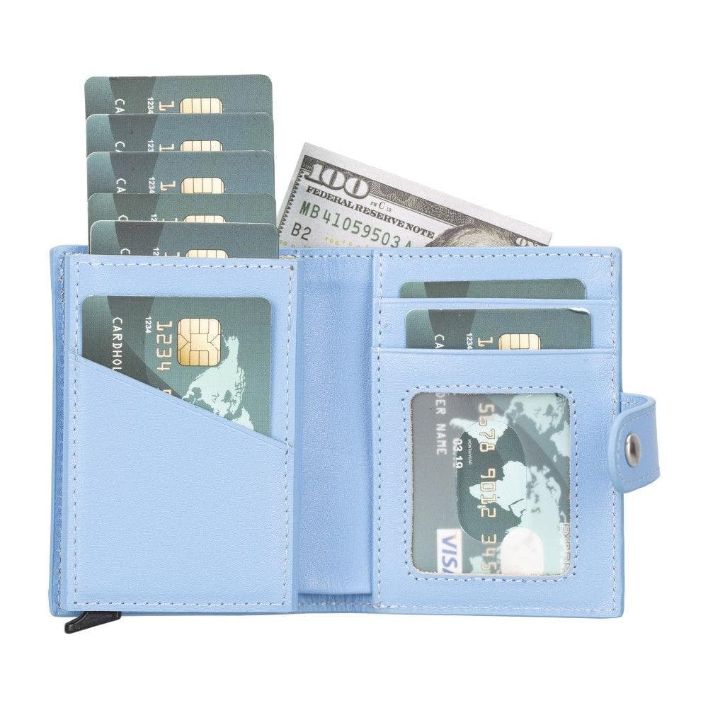 Plato Zip Mechanical Genuine Leather Card Holder