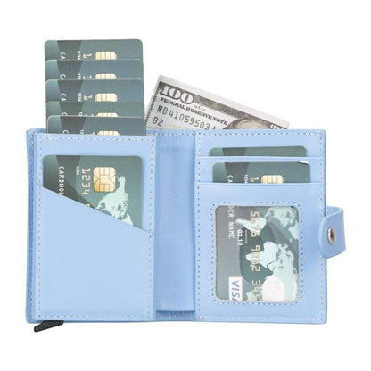 Plato Zip Mechanical Genuine Leather Card Holder