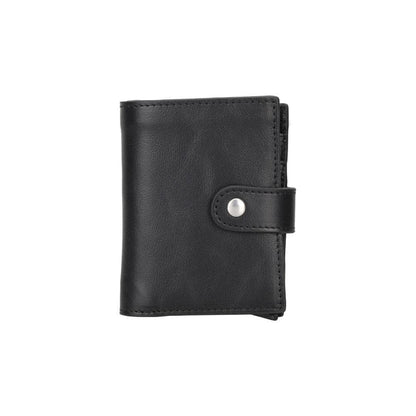 Plato Zip Mechanical Genuine Leather Card Holder