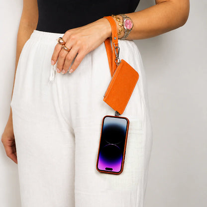 FlexGo Leather Phone Strap & Wallet Set – Clip-On Flex