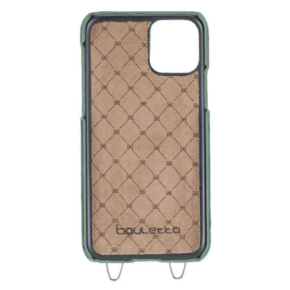 Saff iPhone 11 Series Genuine Leather Case with Crossbody Strap