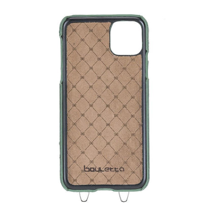 Saff iPhone 11 Series Genuine Leather Case with Crossbody Strap