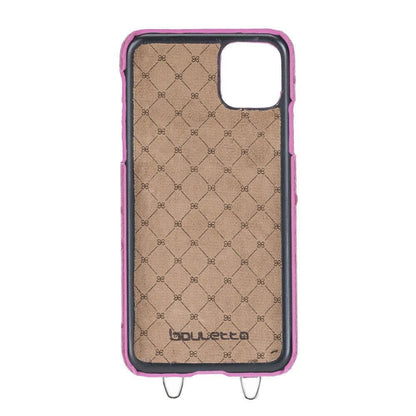 Saff iPhone 11 Series Genuine Leather Case with Crossbody Strap