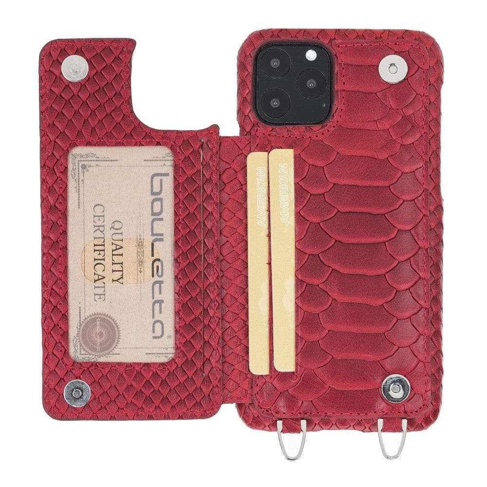 Saff iPhone 11 Series Genuine Leather Case with Crossbody Strap