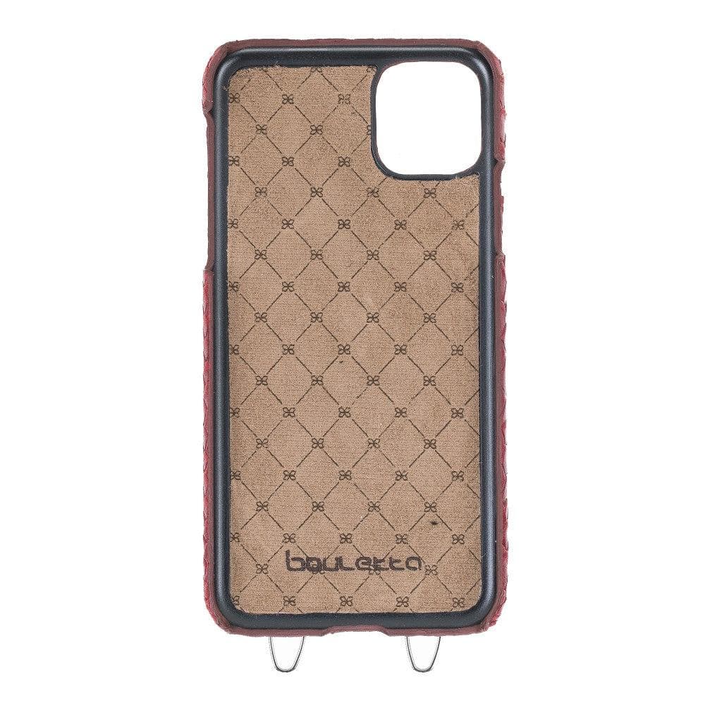 Saff iPhone 11 Series Genuine Leather Case with Crossbody Strap