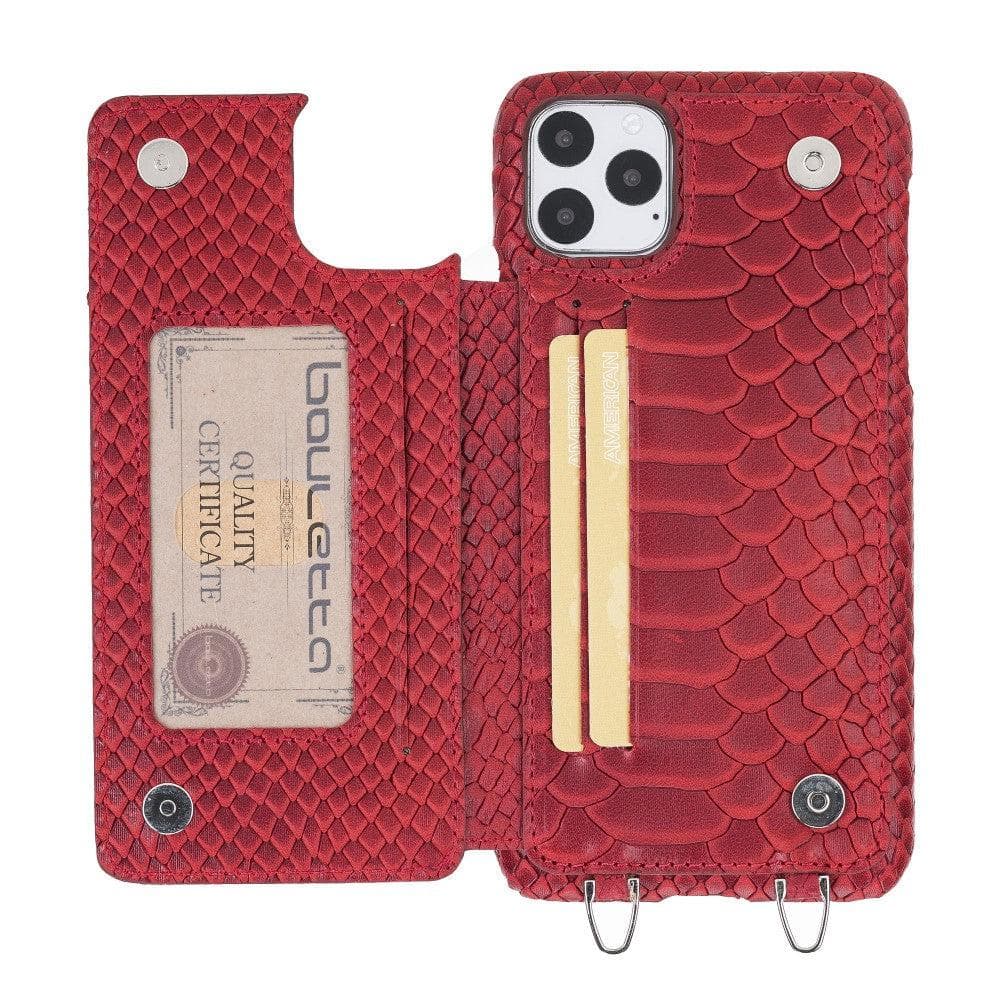 Saff iPhone 11 Series Genuine Leather Case with Crossbody Strap