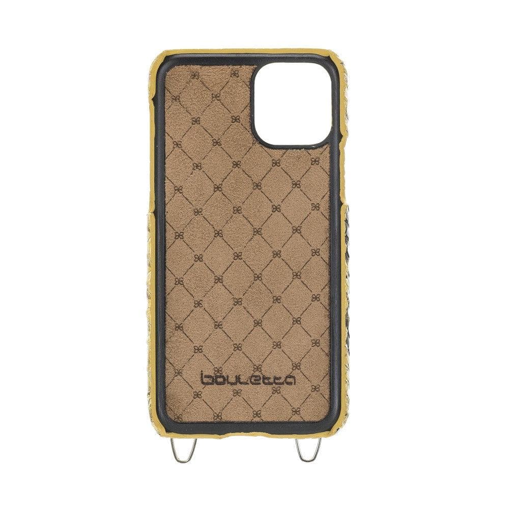 Saff iPhone 11 Series Genuine Leather Case with Crossbody Strap