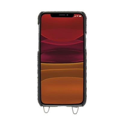 Saff iPhone 11 Series Genuine Leather Case with Crossbody Strap