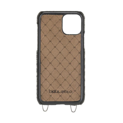 Saff iPhone 11 Series Genuine Leather Case with Crossbody Strap