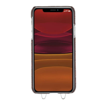 Saff iPhone 11 Series Genuine Leather Case with Crossbody Strap