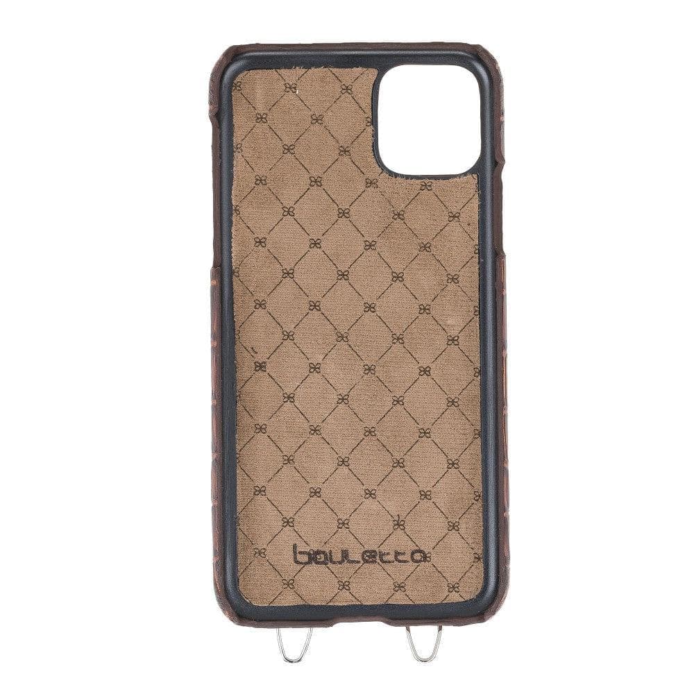 Saff iPhone 11 Series Genuine Leather Case with Crossbody Strap