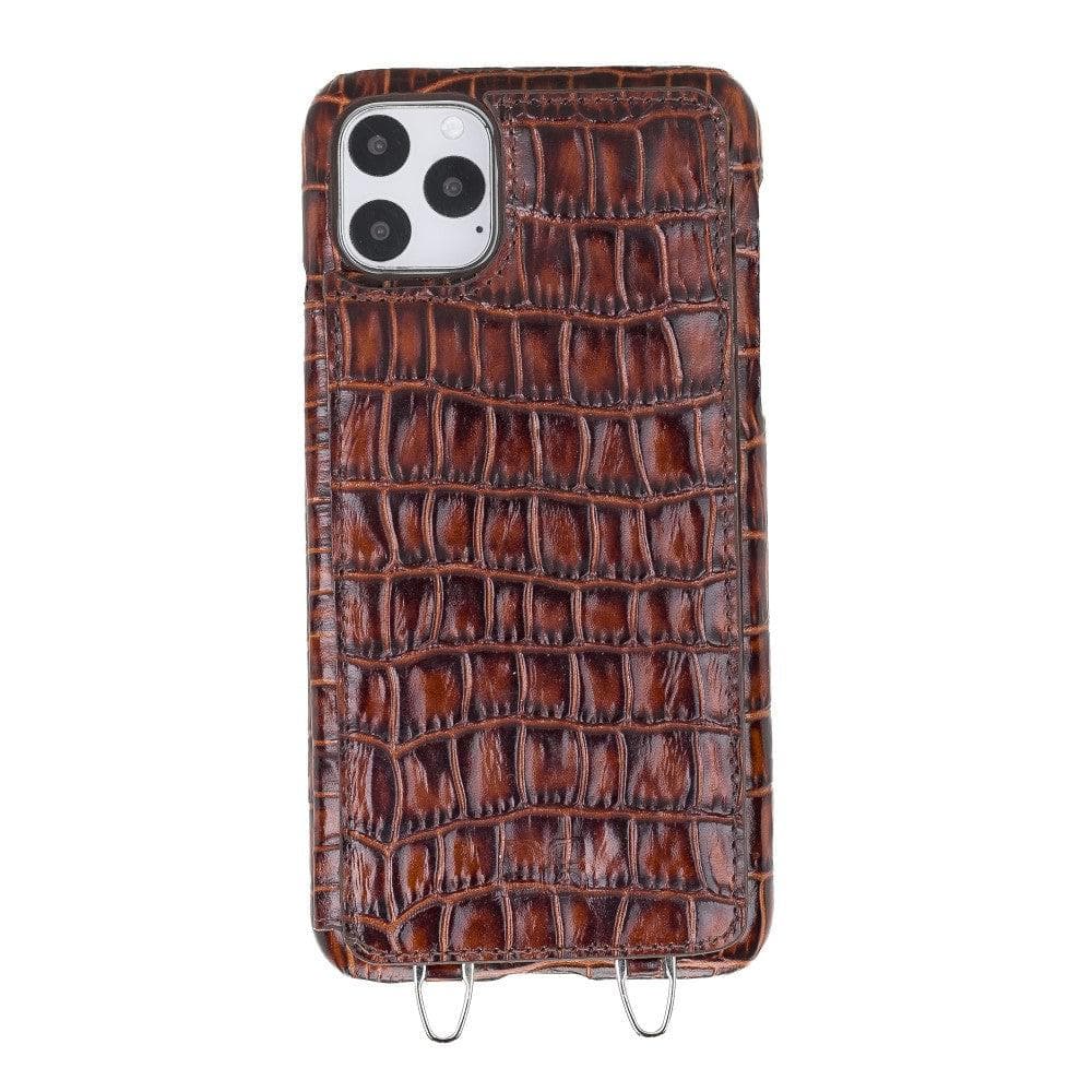 Saff iPhone 11 Series Genuine Leather Case with Crossbody Strap