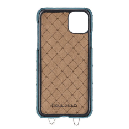 Saff iPhone 11 Series Genuine Leather Case with Crossbody Strap