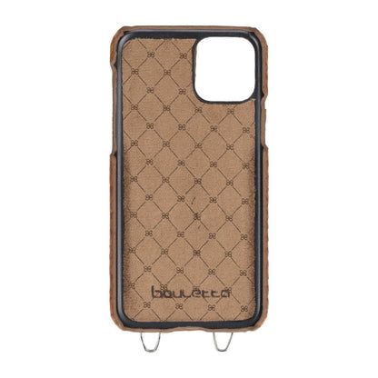 Saff iPhone 11 Series Genuine Leather Case with Crossbody Strap