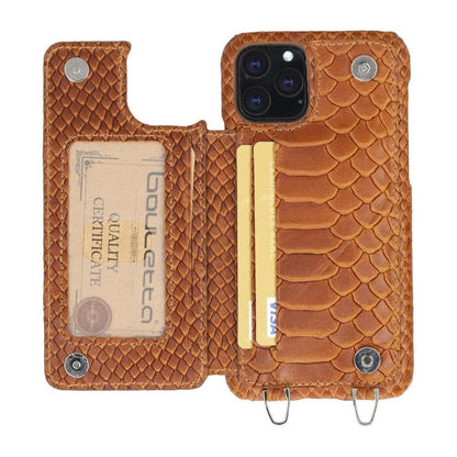 Saff iPhone 11 Series Genuine Leather Case with Crossbody Strap