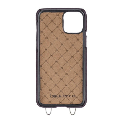 Saff iPhone 11 Series Genuine Leather Case with Crossbody Strap