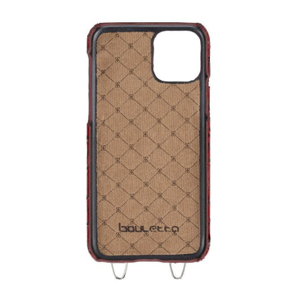 Saff iPhone 11 Series Genuine Leather Case with Crossbody Strap