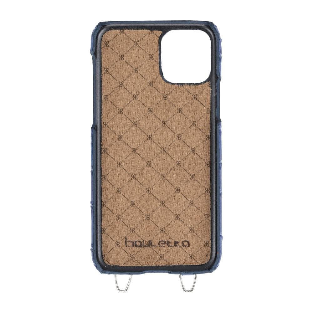 Saff iPhone 11 Series Genuine Leather Case with Crossbody Strap