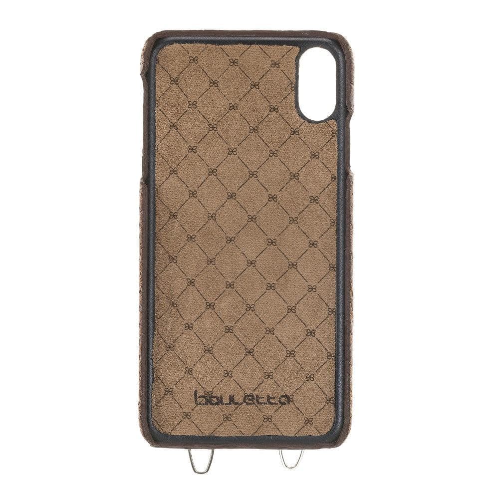 Saff iPhone X Series Genuine Leather Case with Crossbody Strap