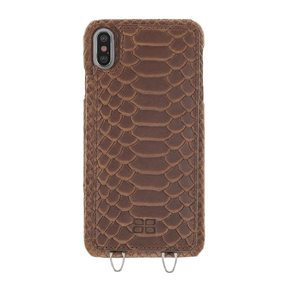 Saff iPhone X Series Genuine Leather Case with Crossbody Strap