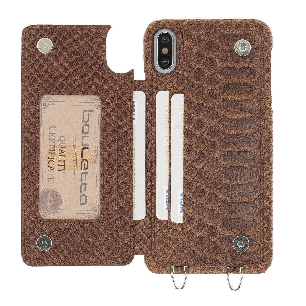 Saff iPhone X Series Genuine Leather Case with Crossbody Strap