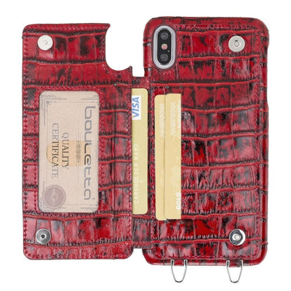 Saff iPhone X Series Genuine Leather Case with Crossbody Strap